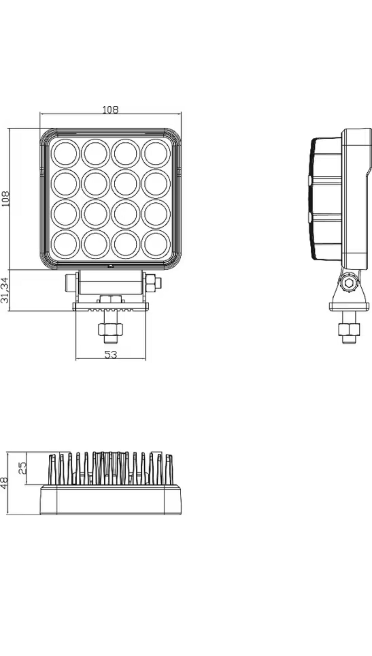 Arbeidslampe LED 25W, 3040 LM