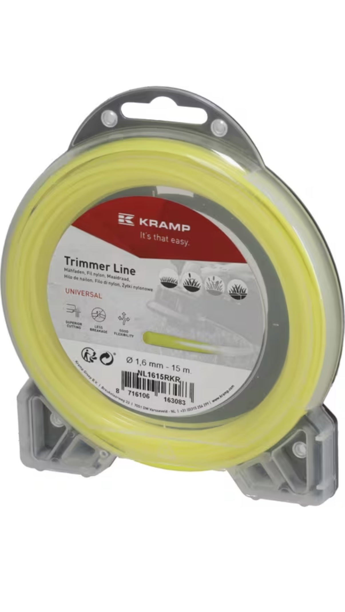 Trimmertråd rund, på rull 1,6 mm x 15 m