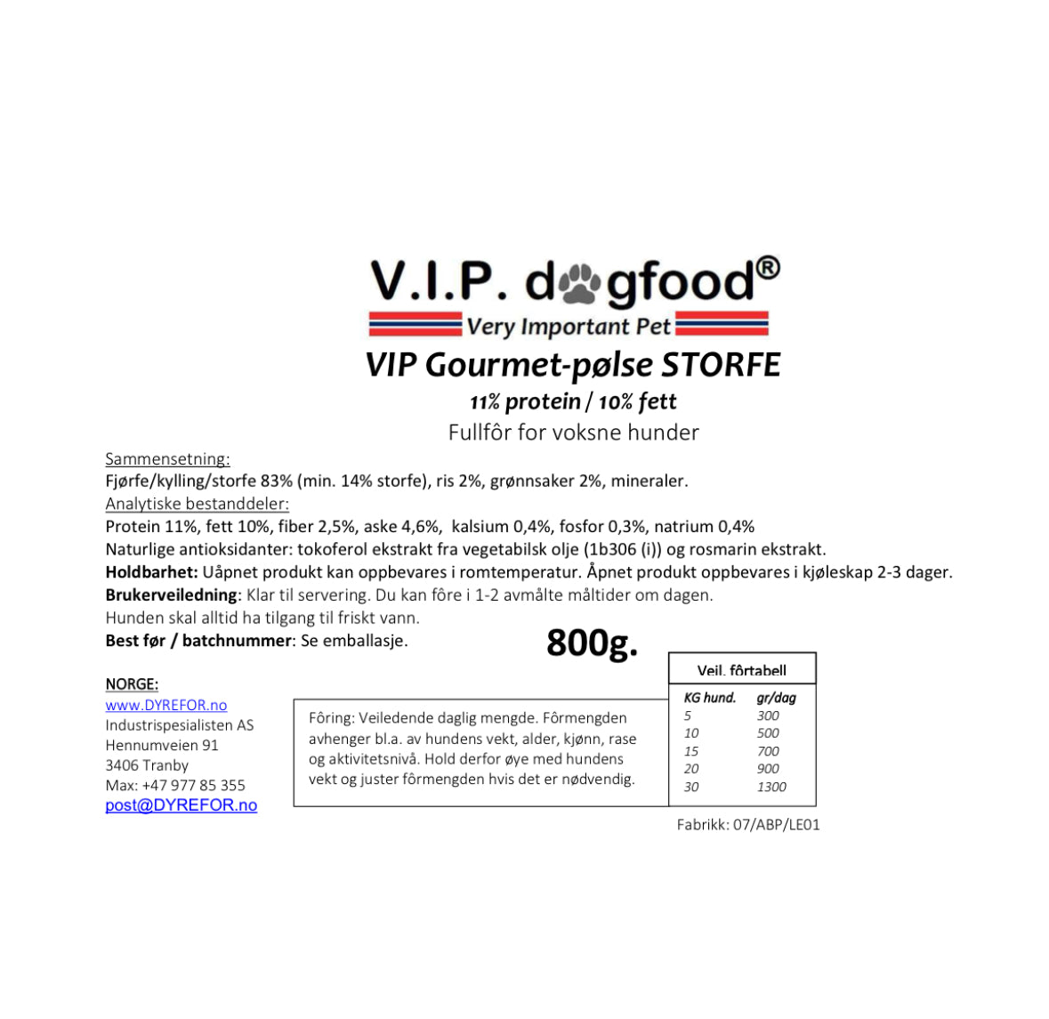 V.I.P Gourmet pølse storfe