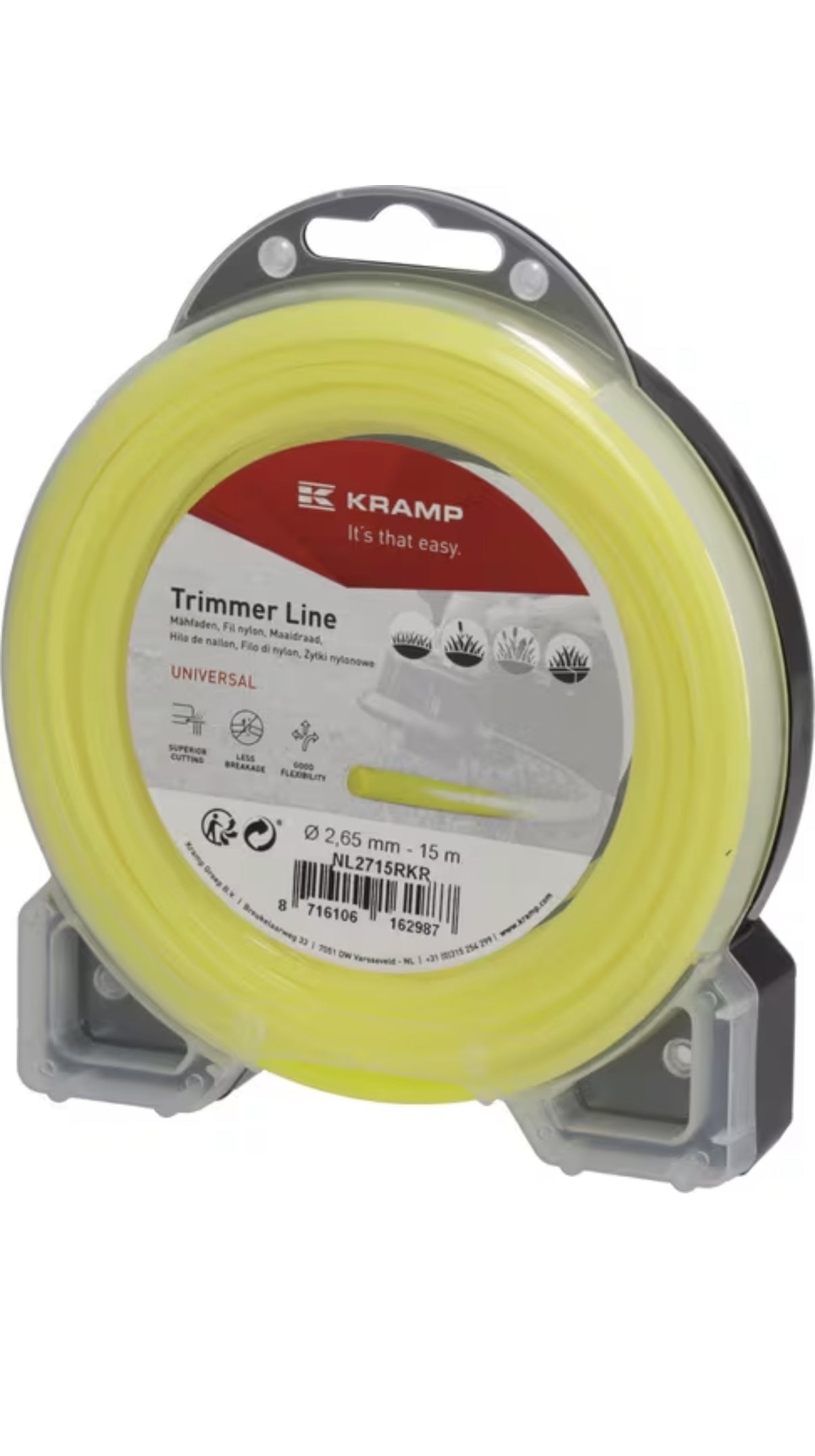 Trimmertråd rund, på rull 2, 65 mm x 15 m