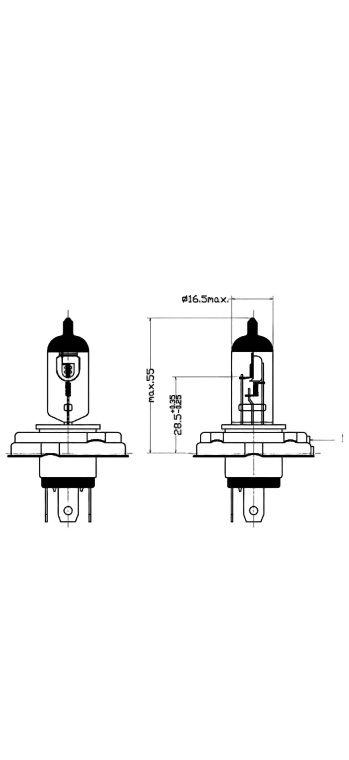 Lyspære 12V 60/55W H4