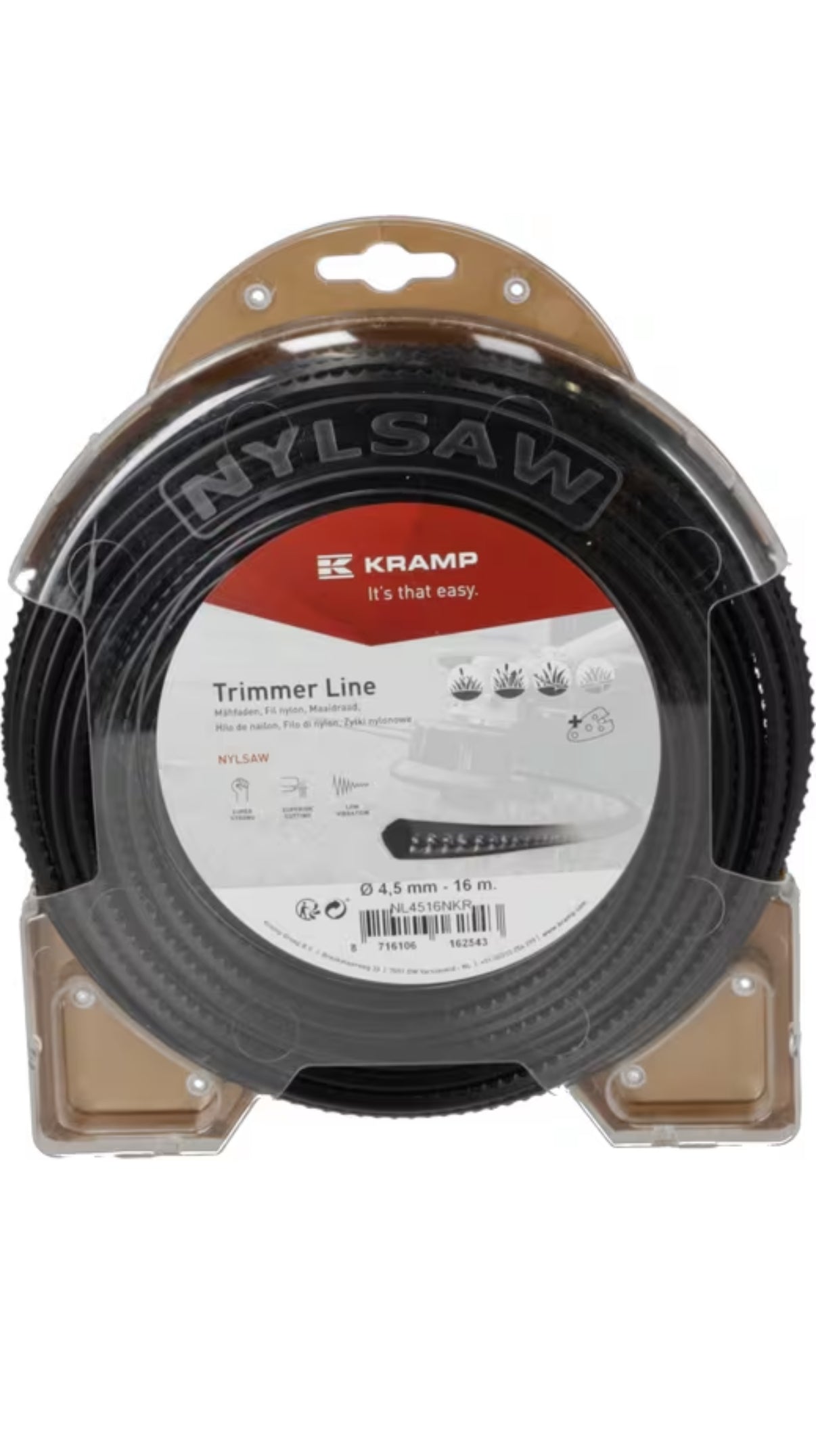 Trimmertråd på rull 4,5 mm x 16 m