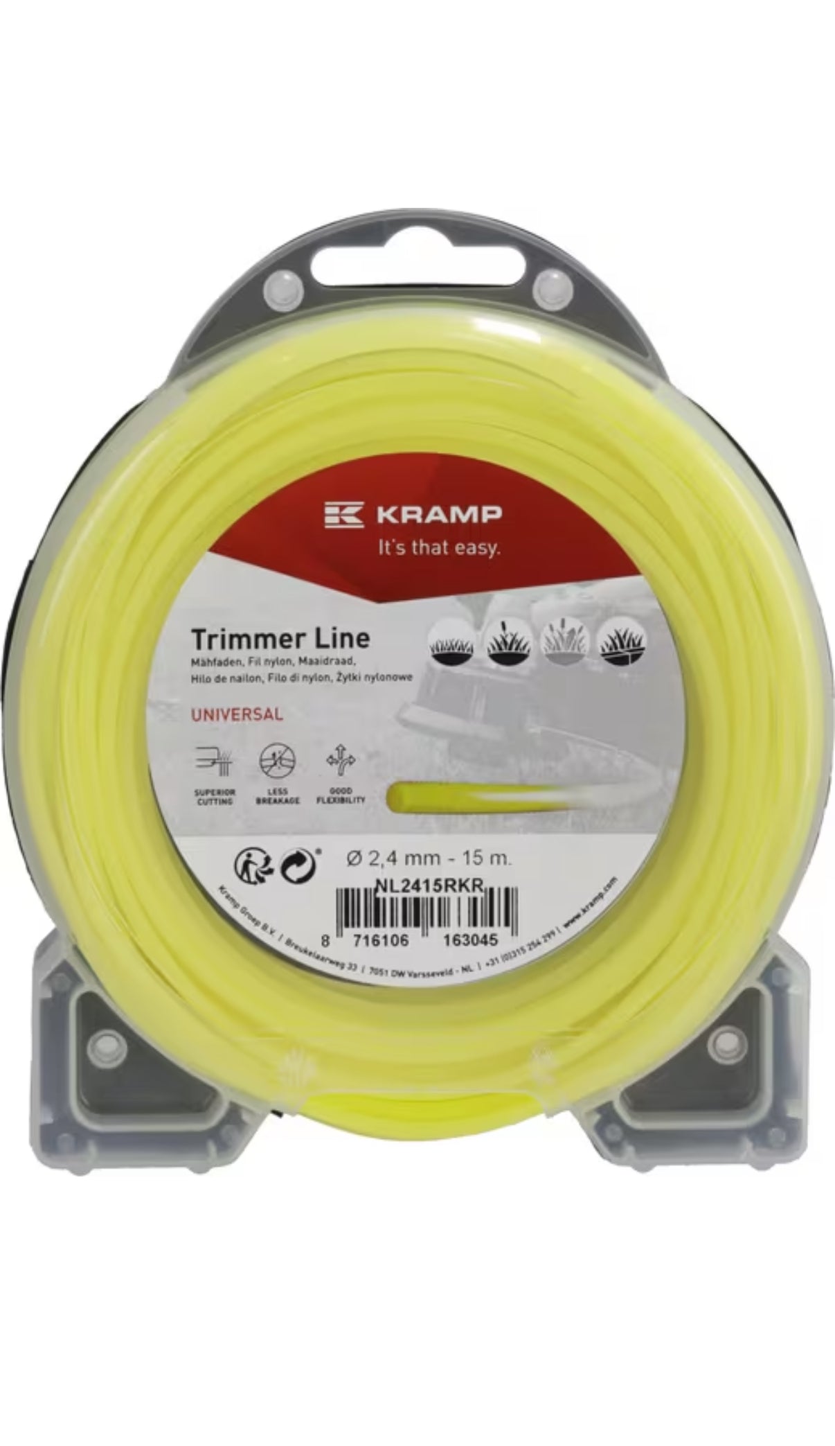 Trimmertråd rund, på rull 2,4 mm x 15 m