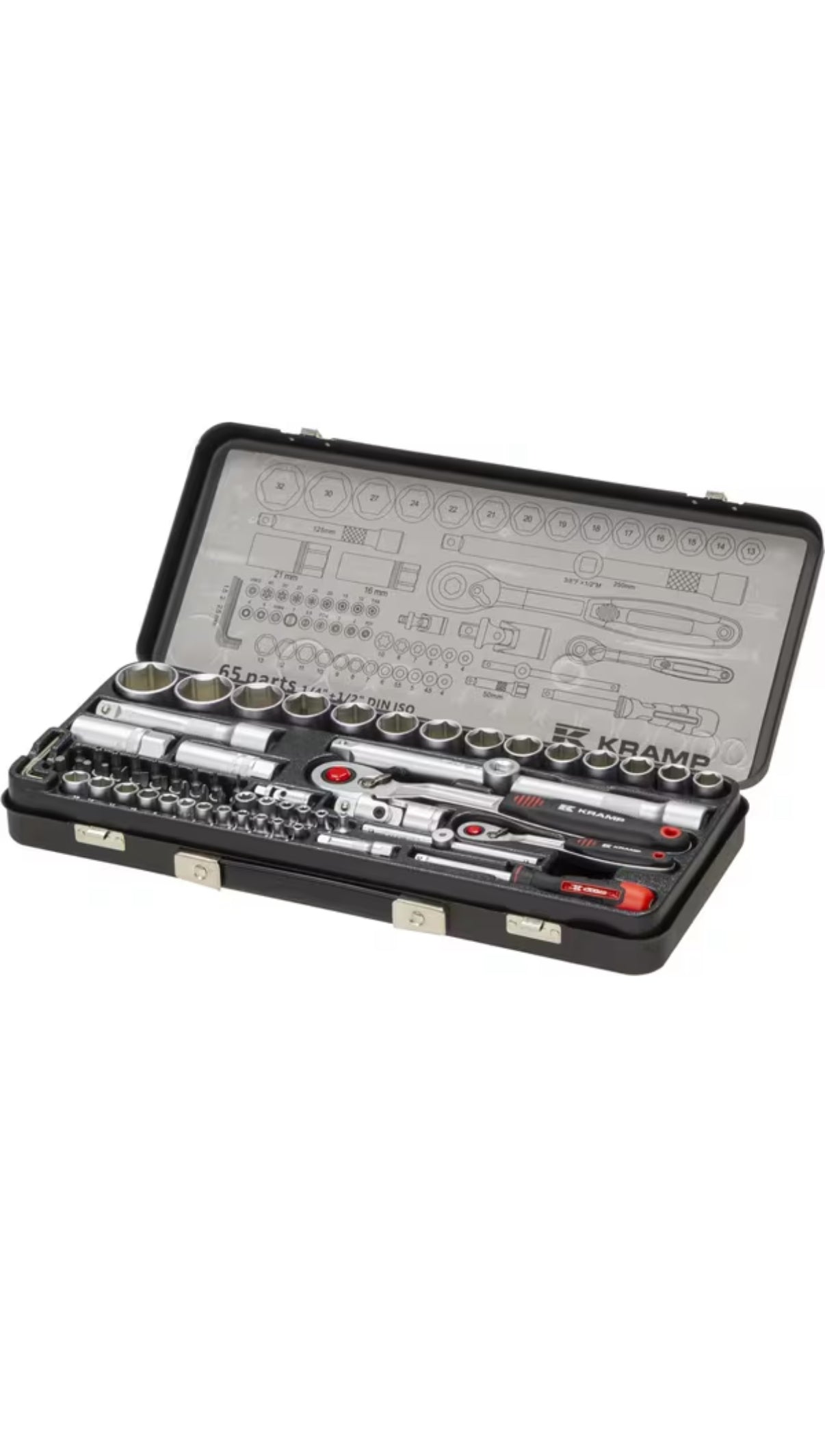 Pipesett 1/4" + 1/2" 65 deler