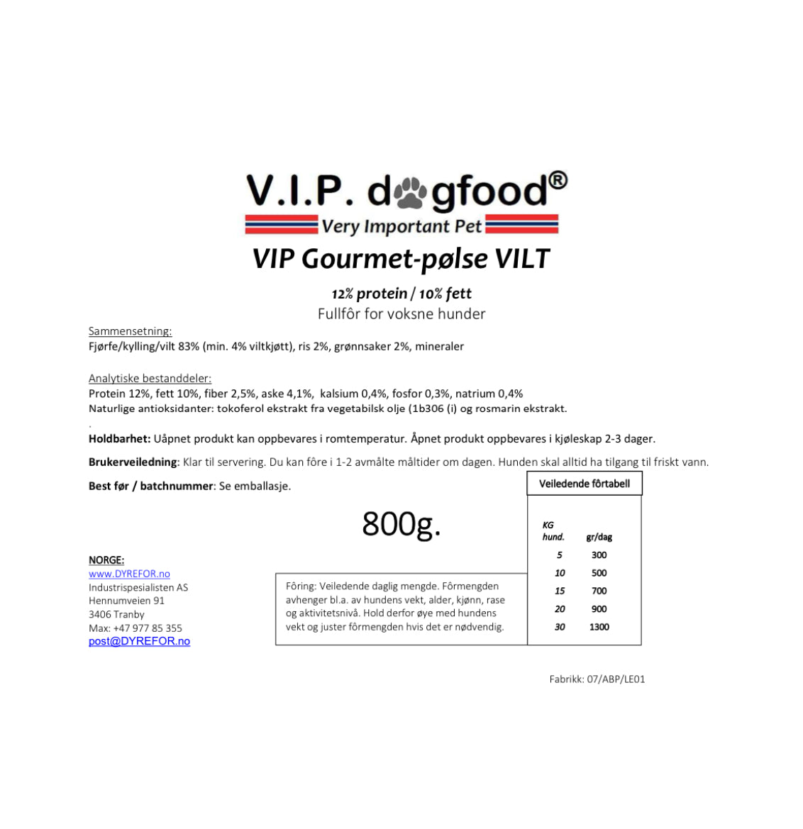 V.I.P Gourmet pølse vilt