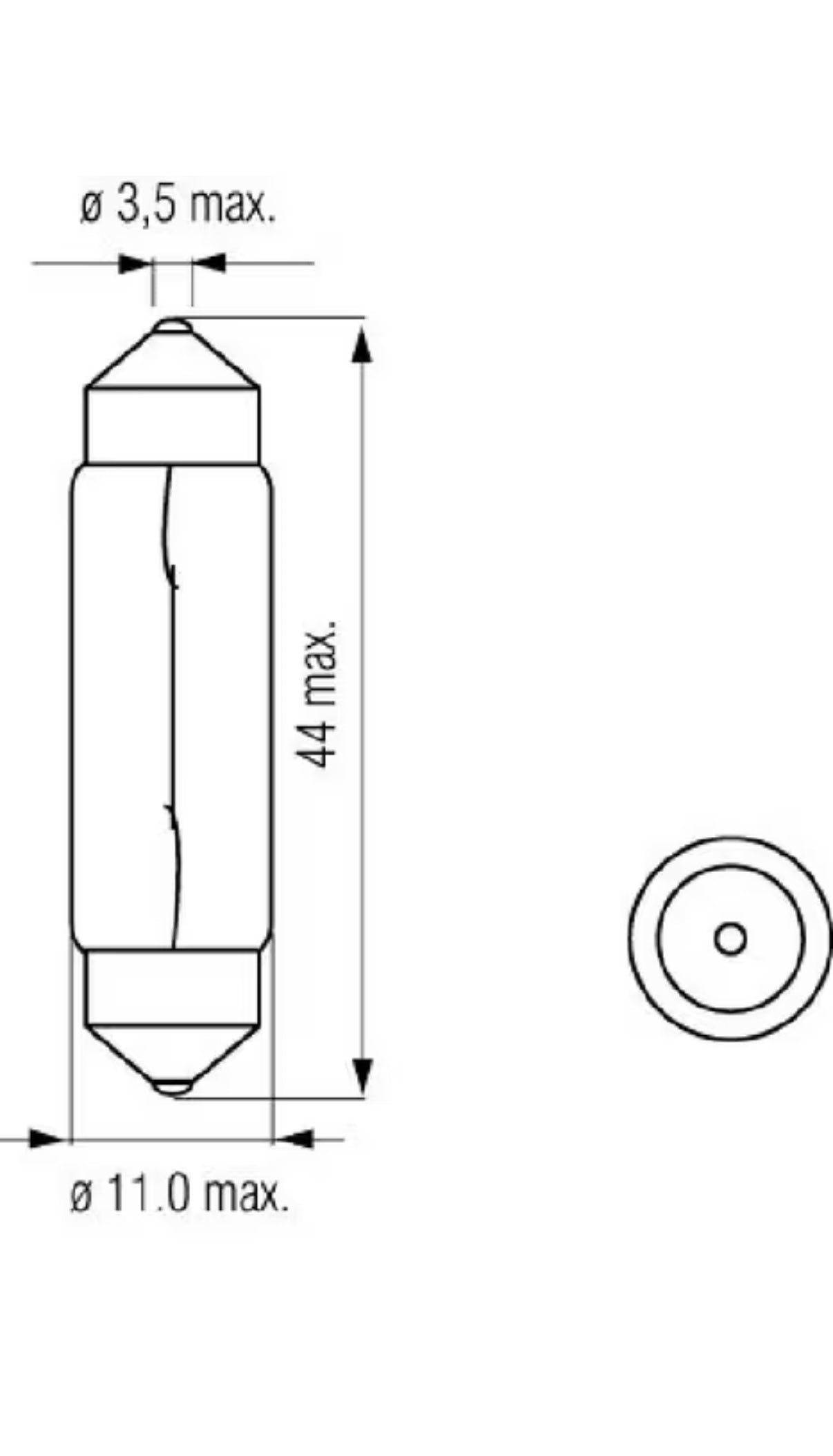 Festoon lyspære 24V 5W SV8,5